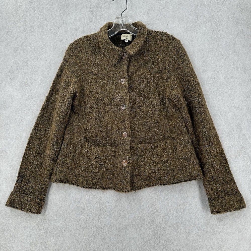 Kathleen Sommers Tweed Sweater Womens SMALL Mohair‎ Wool Blend Cardigan